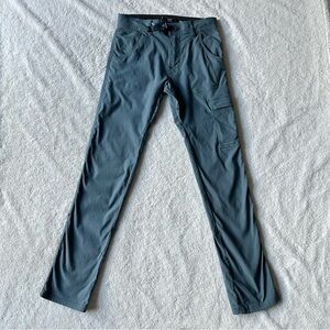 PrAna Pants Mens 28x31 Grey Blue Zion II Slim Fit Hiking Performance Stretch UPF